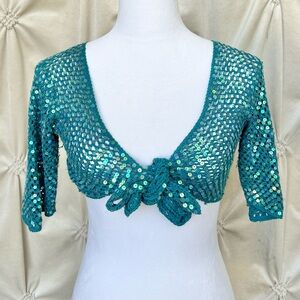 ❌SOLD❌ Y2K INC Cropped Sequin Knit Cardigan